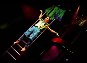 Ladder balancing act 