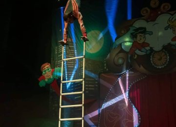 Ladder balancing act 